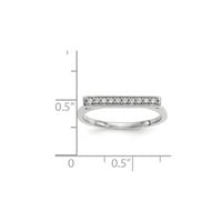 14k bijeli zlatni prsten za prsten Dijamantno sredstvo za montažu kamena runda, veličine 7