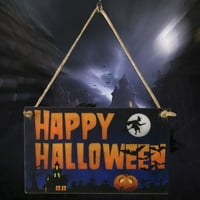U zatvorenom vanjskom drvetu Happy Halloween Scene uzorak Viseća ploča Dekor vrata i zidni znakovi proganjani