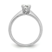 Čvrsti 14K bijeli zlatni pasijans zaručnički prsten sa CZ CUBIC cirkonijom veličine 5.5