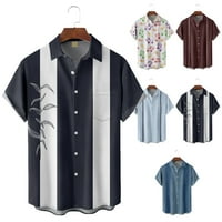 Muška aloha gumb dolje majice, tropske osnovne košulje za kuglanje Redovne i velike veličine