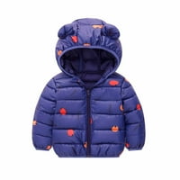 Odjeća za bebe Jesen Zimska koparska jakna s kapuljačom s kapuljačom od magistrale, tiskane debele dečke