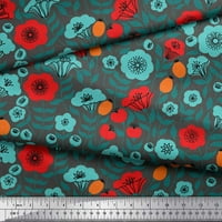 Soimoi siva Rayon Crepe tkanina umjetnički list i cvjetno otisnuto tkaninsko dvorište široko