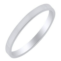 Ravni prsten za vjenčanje u 14K bijeloj zlatnoj prstenu - 14