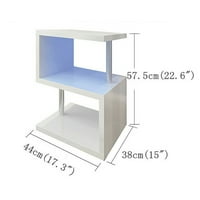 Mieuov 22 Moderan kraj stola u obliku kafe sa skladištem sa policama i čeličnim polovima visokog sjajnog