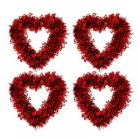 Crveni valentinski vijenci za vješanje vijenac za Valentinovo ukrase za vjenčanje za rođendan za rođendan
