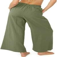 Dabuliu ženske ljetne hlače High struk meka labavi pantalone široke noge duge ležerne pantalone