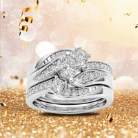 Ženski prstenovi srebrni zlatni ise prstenovi osjetljivi dizajn čvor set Diamond modni prsten svjetlo