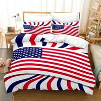 Zastava Američke posteljine Poklopac Poklopac za punu veličinu 3-komad 3D ispisane neovisnosti za posteljinu