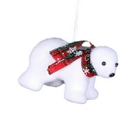 Sprifallbaby Božićni ukras, sladak medvjed božićni viseći ukras prijenosni sezonski dekorski poklon