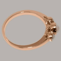 Britanci izrađeni 14k ružičastog kulturnog kulturnog prstena - Veličine opcije - veličine 9