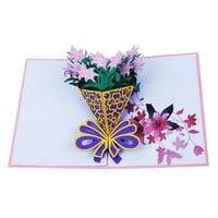 Ludlz cvjetni pop up karte 3d, čestitka za cvijeće Bouquet sa kovertama za sve prilike, cvjetne kartice