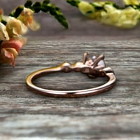 1. Carat prekrasan krug moissan dijamantni zaručnički prsten na 10k ružičastog zlata