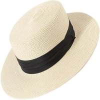 Ženske slame Panama Hat Fedora Beach Sun Hat Širok podružnica Streat Roll Upf 50+
