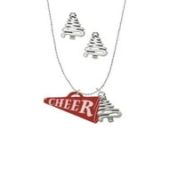 DELIGHT nakit akril 1,25 Maroon Cheer Megaphone srebrni ton cik-cak za božićne šarm ogrlice i naušnice