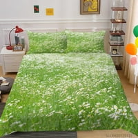 Green Spring 3D cvjetni print posteljina meka i udoban kompot za prekrivač vlakana, Twin