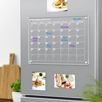 Akrilni magnetski kalendar za brisanje za hladnjak za hladnjak, magnetski mjesečni kalendar za hladnjak,