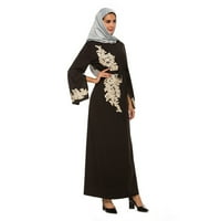 Ženska kaftan vezena fancy abaya večernja haljina maxi haljina ljetne sunčeve haljine žene crna haljina