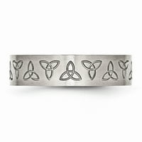 Ugravirani trinity simbol od nehrđajućeg čelika Veličina brušene trake: 10; za odrasle i tinejdžere;