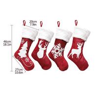 Božićne čarape, plišane manžetne čarape, za obiteljski odmor Xmas party ukrasi