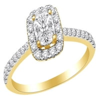 0. CT bijeli prirodni dijamantski kvadratni prsten za venčani prsten u 14k žuto zlato sa veličinom prstena-8,5