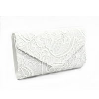 Ženska novčanica Elegantna cvjetna čipka koverte torbe vjenčane večernje torbe torbice PU kožna vintage-bijela