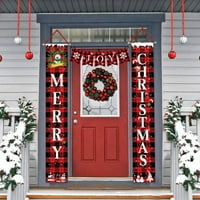 Merry Božićna trijema, sretna nova godina Joy Božićne banere, crveni crni bivolski pleteni trijemi,