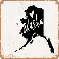 Metalni znak - Aljaska Heart - Vintage Rusty Look znak