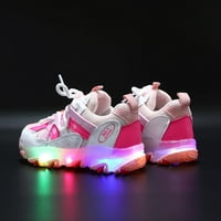 Yinguo djeca djeca dječje djevojke dječake tenisice Bling LED svjetlo svjetlosne sportske cipele ružičaste