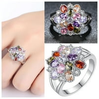 SKPBlutn prstenovi za žene djevojke šarene duge luksuzne jednostavne cirkon nakit dostupan u veličini