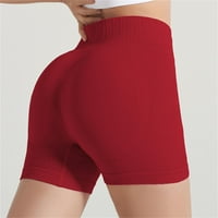 Entyinea joga kratke hlače za žene visoki struk čvrste boje TUMMU TUMMIJA Vježba Hraštači crvene s