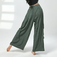 Easey Hlače za žene Visoka elastična struka povlačenja haljina hlače široke pantalone za noge za žene