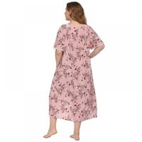 Nighthowns za žene plus veličine kratkih rukava noćne haljine dame dame prevelike kućne haljine Print