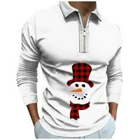 Tking modne muške majice Božićni muški rever s dugim rukavima, ležerne majice sa labavim sportovima