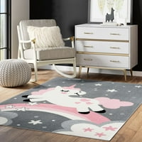 Abani Play Collection Unicorn 5 '8' Siva ružičasta Dječja soba Prostir