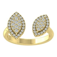 Araiya 10k žuti zlatni dijamantni prsten za dijamantski prsten, veličine 9