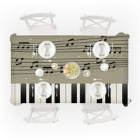 PHONESOAP klavir Muzički uzorak Stolni krpa Pravokutni čaj poklopac za ručavanje kućnog dekora D