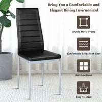 PVC kožne bočne stolice Elegantni dizajn -Black