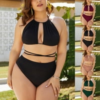 Girlshop Plus size Ženski kupaći kostimi Bikini kupaći kostimi s visokim strukom