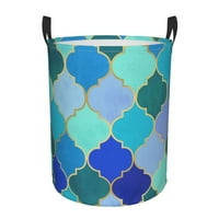 Vodootporni rublje koče, marokanski stil plava tekstura uzorak za skladištenje odjeće sa ručkom