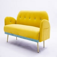 58 '' W mala baršunasta kauč sa dizajnom spajanja u dva u boji, Loveseat kauč sa slatkim jastucima za
