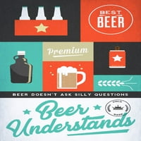 Pivo razumije, vektorski kolaž, osjećaj piva