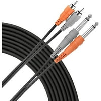 Livewire Essential Interconnect dvostruki kabel RCA muški do 1 4 TS muški ft. Crni