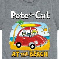 Pete mačka - na plaži - grafička majica kratkih rukava za mališana i mlade