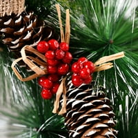 Božićni vijenac, umjetni božićni vijenac sa borovom konusom bobičastog groznica i frosted grane za Christams
