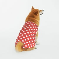 Klasična crvena vintage polka točkice uzorak za pse, prozračna topla pamučna kućna odjeća 5x-velika