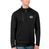 Muški antigua crni ugljen Green Bay Packers Big & visoka generacija Quarter-zip pulover jakna