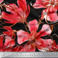 Soimoi Narančasta Crepe Silk tkanina cvjetna tiskana tkanina od dvorišta široka