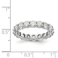 14k bijeli zlatni prsten za prsten vječni dijamant okrugli polirani zajednički prong 4ct