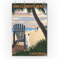 Plaža San Clemente, Kalifornija, Adirondack stolice i zalazak sunca