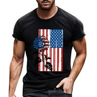 Muške majice Američka zastava Dan nezavisnosti Ispis Okrugli vrat Slobodna majica s kratkim rukavima